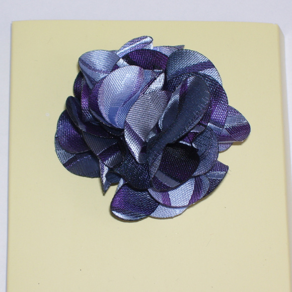Purple Waves Necktie Handkerchief Boutonniere Set - Picture 4 of 8